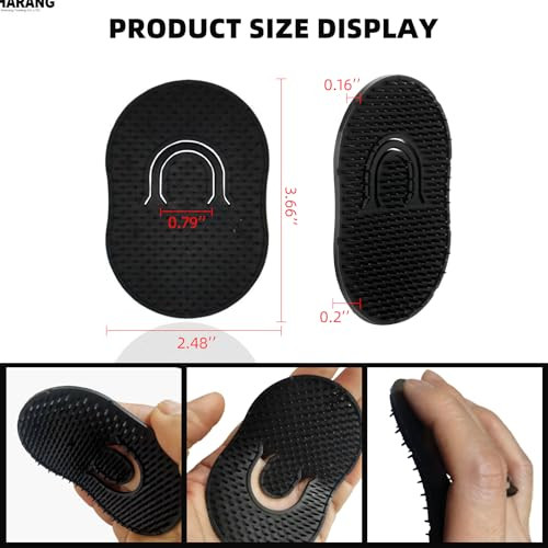 Soft N Style 2 Packs Pocket Palm Combs Shampoo Comb Massager Hair Brush Comb Scalp Massager Brush Comb Wave Brush Palm Hair Brush Black