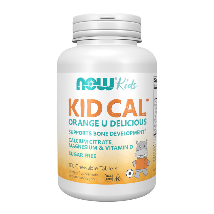 NOW Foods Supplements, Kid Cal with Calcium Citrate, Magnesium and Vitamin D, Tart Orange, 100 Chewables, packaging may vary