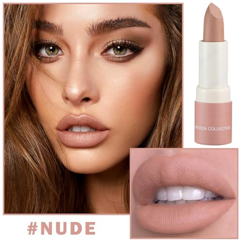Xingxyuel Matte Nude Lipstick Waterproof Long Lasting For Women 02 Nude