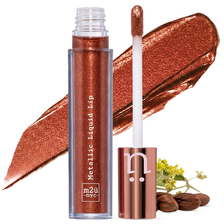 M2U Nyc Burnt Orange Metallic Lipstick Copper No Smudge Waterproof