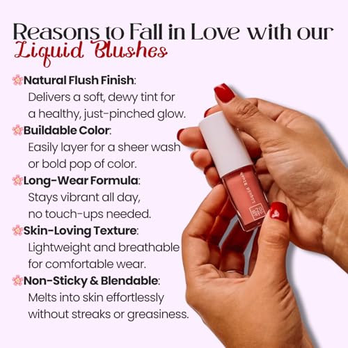 Dark Pink Liquid Blush Hydrating Dewy Cheeks Rosehip Oil Mixed Berry