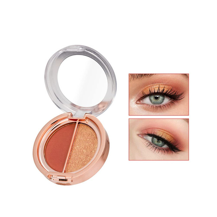 Timipoo Double Color Eye Shadow High Pigment Eye Makeup Palette Matte Shimmer Metal Eye Shadow Powder Waterproof And Durable Color Eye