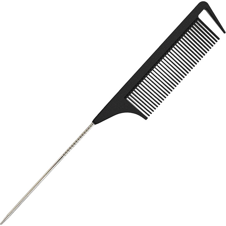 9.3 Rat Tail Comb For Hair Stylist Parting Combs For Braiding Hair Rattail Comb With Metal Stainless Steel Pintail For Sectioning Teasing