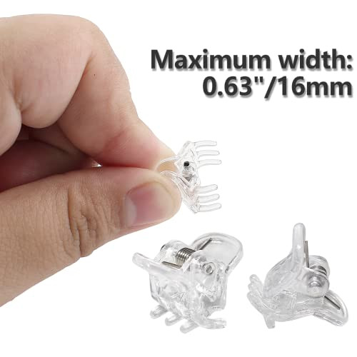 Bokwin Mini Claw Hair Clips Clear 24 Pcs