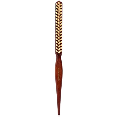 Grannaturals Soft Boar Bristle Teasing Brush For Slick Back Hair Backcombing Edge Control Smoothing Baby Hairs To Create Volume And Sleek