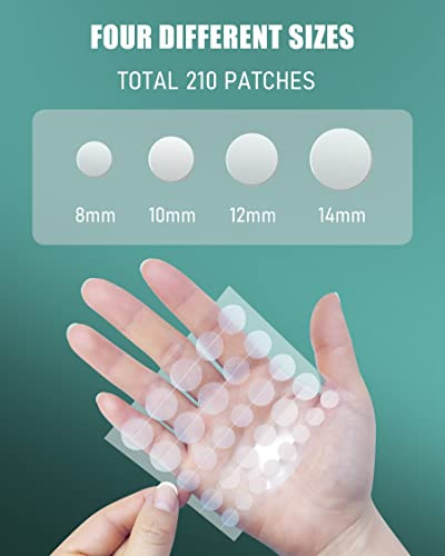Jefusst Pimple Patch 210 Counts 4 Sizes Hydrocolliod Acne Patch For Face Invisible Zit Patch With Tea Tree Oil And Calendula Oil Blemish
