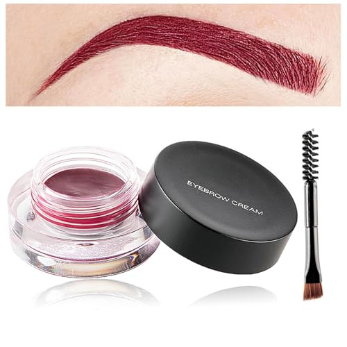 Xingxyuel Eyebrow Pomade Cream With Brush Waterproof Long Lasting Wine