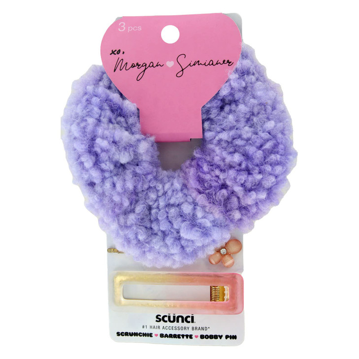 Scunci Morgan Plus Simianer Hair Scrunchie And Barrettes 3 Pieces
