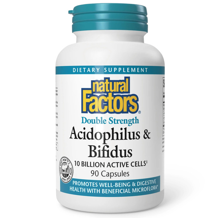 Natural Factors - Acidophilus & Bifidus, Promotes Well-Being & Digestive Health, 90 Capsules