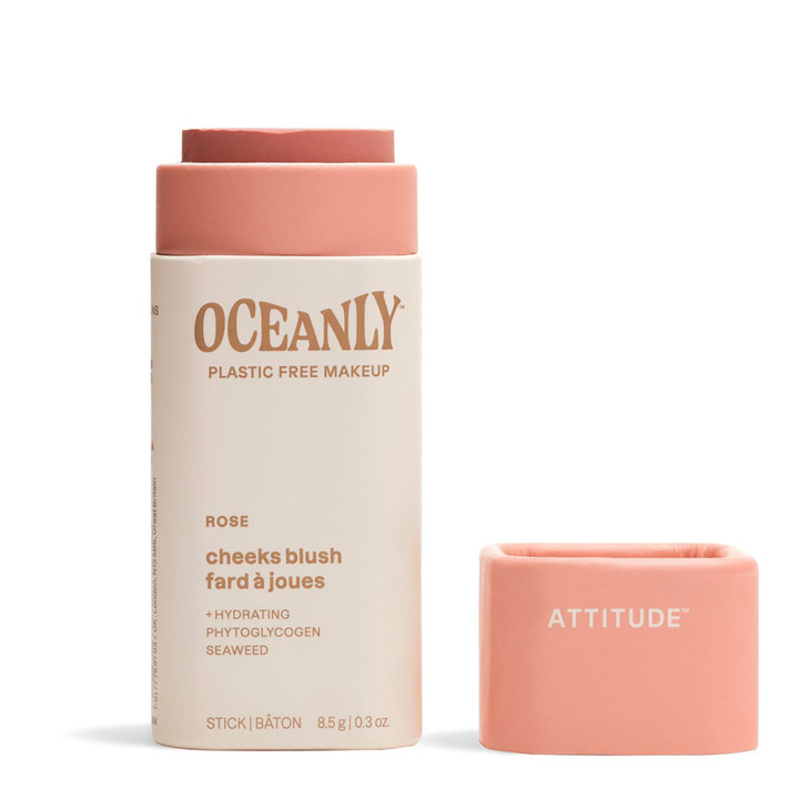 Attitude Oceanly Plastic Free Lightweight Blush Stick Titanium Dioxide Free Ewg Verified Vegan And Cruelty Free Makeup Rose 0.3 Ounces