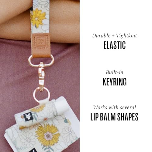 Thread Wallets Elastic Chapstick And Lip Gloss Holder Keychain Blossom