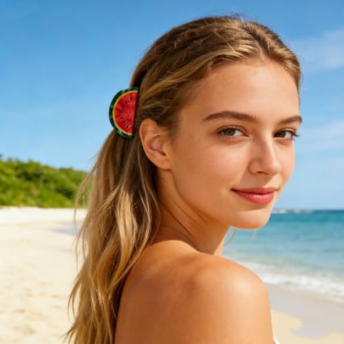 Cute Fruit Watermelon Hair Claws And Clips Fashion Summer Barrettes Acetate Claws For Thin Medium And Short Hair Hair Accessory Gifts