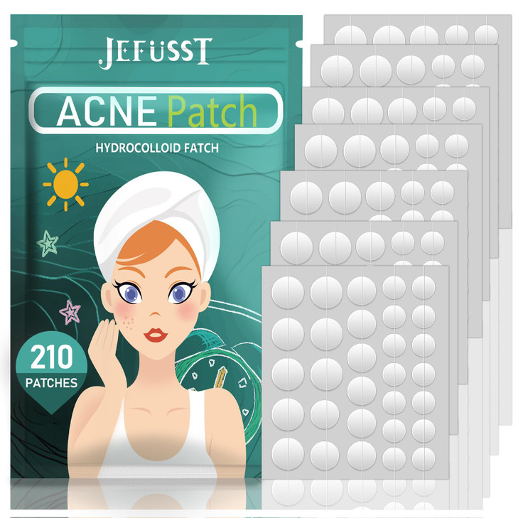 Jefusst Pimple Patches 210 Counts Three Sizes Hydrocolloid Patch Invisible With Tea Tree Oil Acne Patches Zit Patches For Face Acne Spot