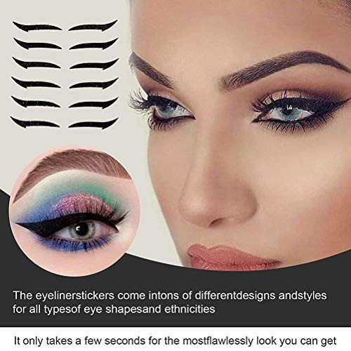 6 Pairs Reusable Makeup Stickers Black