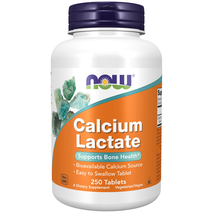 NOW Foods Supplements, Calcium Lactate, Supports Bone Health, Easy to Swallow Tablet, 250 Tablets