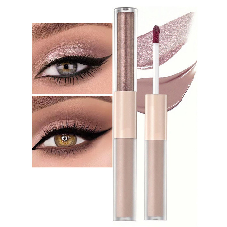 Miasarah Rosy Brown Liquid Eyeshadow Matte Double Ended Glitter Metallic Eyeshadow Pencil Primer Base Quick Drying Waterproof Long Lasting