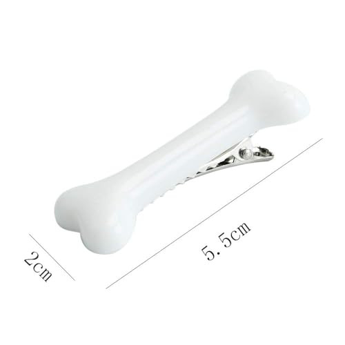 2Pcs White Dog Bone Hair Clips Hairpins Barrette Punk Personality Women Lovely Hair Band Decoration Design Headwear Hair Clips