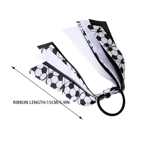 2 Pieces Cheer Soccer Hair Accessories For Girls Soccer Elastic Hair Ties Ponytail Holders Ribbon Soccer Hair Accessories For Girls Women