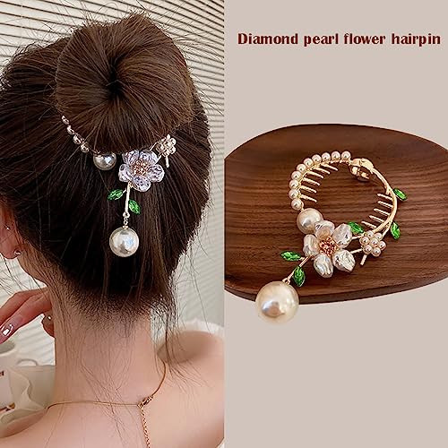 Hair Clips Claw Camellia Flower Circle Non Slip Hair Clip Strong Hold Jaw Clips For Thick And Thin Hairs Hair Accessories For Women