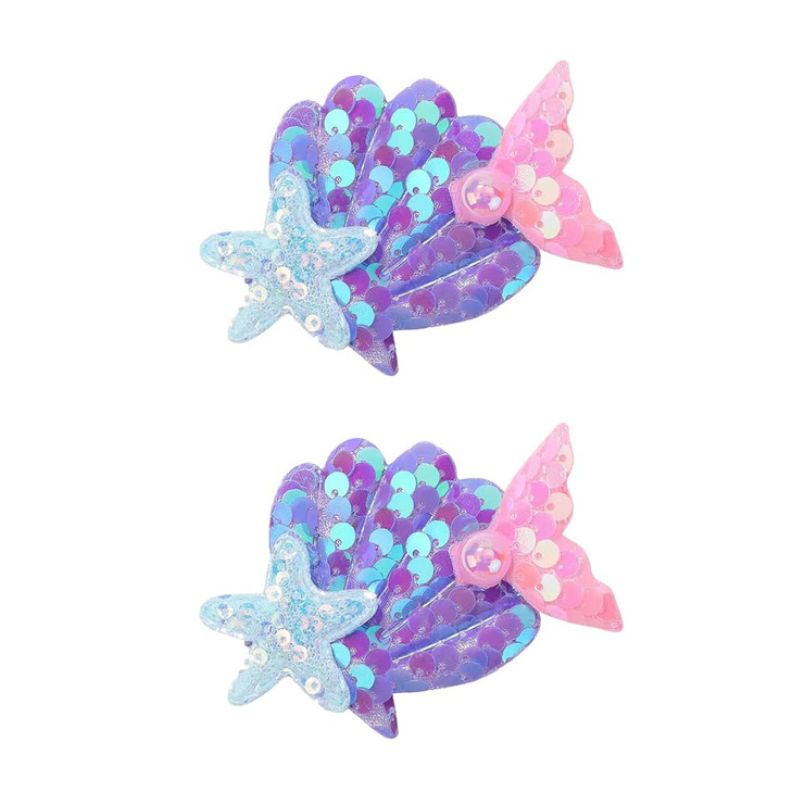 Boenbe Loved Mermaid Hair Clips Starfish Hair Clip Shell Hair Pins Multicolor Sparkling Hair Clips Accessories For Women And Girls Birthday