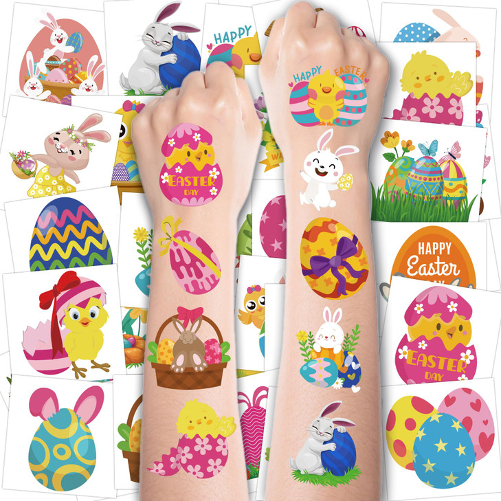 Easter Tattoos For Kids 150 Pcs Easter Basket Stuffers Egg Fillers Stickers For Boys Girls Easter Gifts Toys For Teens Easter Games Crafts