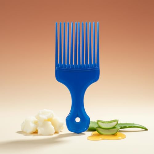 1Pc Blue Salon Style Hair Pick And Barber Comb Pick Comb For Curly Hair And Parting Care For Thick Quality Barber Supplies Styling Tools And