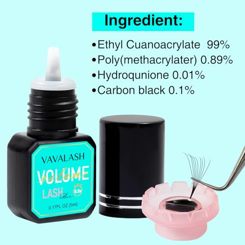 Vavalash Eyelash Extension Glue Lash Extension Adhesive 0.5 1 Sec Drying Time Retention 9 Weeks Maximum Bond Lash Glue Long Lasting Black