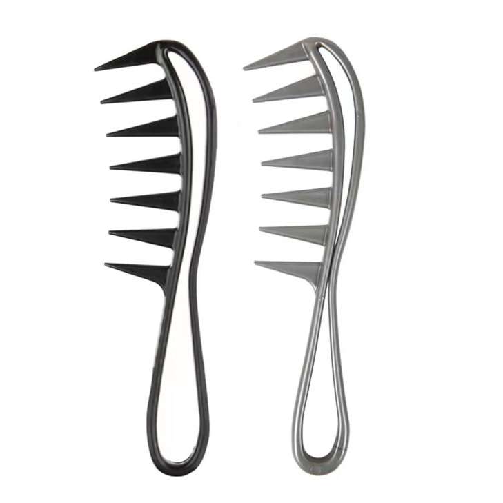 Dladhict 2Pcs Wide Tooth Comb For Wet Curly Wavy Thick Long Hair Premium Plastic Grip For Wigs Barber Salon Large Shark Teeth Anti Static