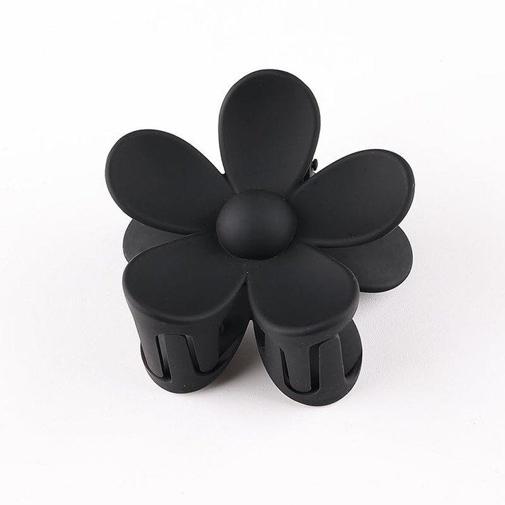 1Pc Black Flower Hair Clips Hair Claw Clips Large Claw Clips For Women Girls Thick Hair Big Cute Dasiy Hair Clips Non Slip Strong Hold For