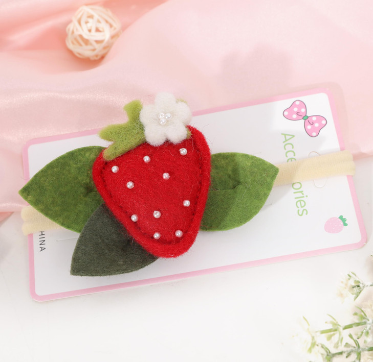 Basct Strawberry Baby Headband Berry Sweet Hairband For Girls Sweet One 1St Birthday Decoration Felt Strawberry Hair Accessories For Baby