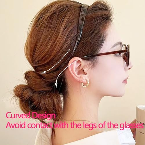 Kovolitu 2 Pack Eyewear Headbands Leopard Print Hairband Comfortable Glasses Headbands For Women Fashion Skinny Hairbands