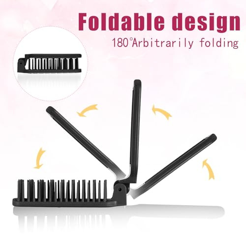 Mini Hair Brush Travel Folding Hair Brush With Mirror