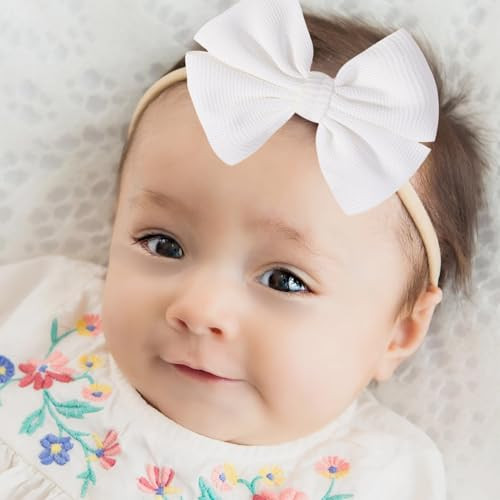 Thanksgiving Baby Girl Bows Soft Nylon Headbands Bows For Baby Girls
