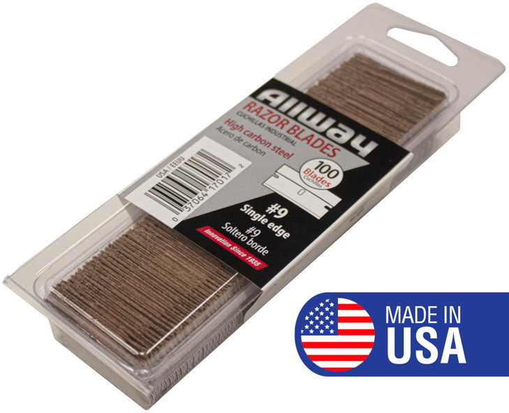 ALLWAY SEB100VP #9 Single-Edge Razor Blades, 100 Pack Clamshell