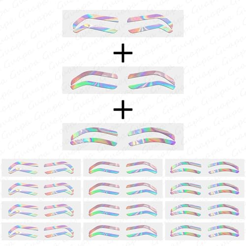 Airbrush Brows Shaping Guides Stickers Rainbrow Eyebrow Tint Tape Stencils With High Arch Medium Arch Flat Brow Options D 24Pairs Per Bag