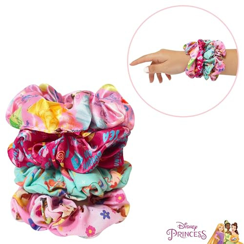Luv Her Disney Princess Cute Scrunchies For Girls Of All Ages 4 Large Hair Scrunchies 4 Printed Scrunchies With Your Favorite Characters