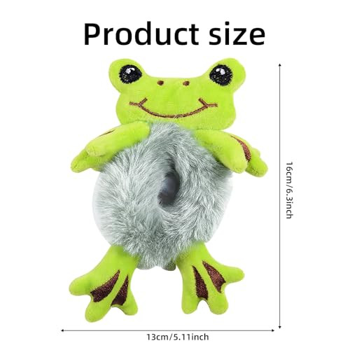 Plush Hair Tie Cute Frog Hairband Plush Hair Rope Scrunchies Frog Ponytail Holder Headhand For Women Girls Hair Styling Tool Green