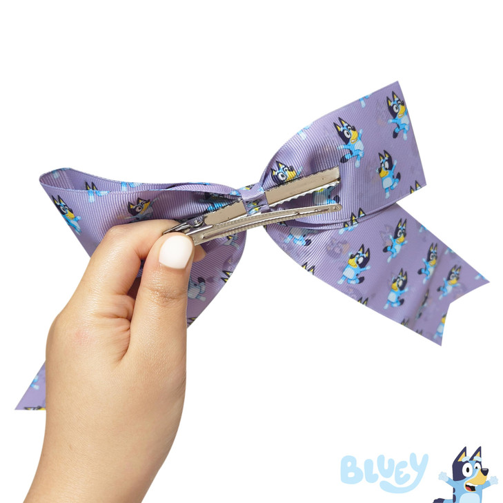 Luv Her Bluey Hair Bows For Girls One Large Printed Hair Bow Featuring Your Favorite Bluey Characters Alligator Clip Large Bows For Daily