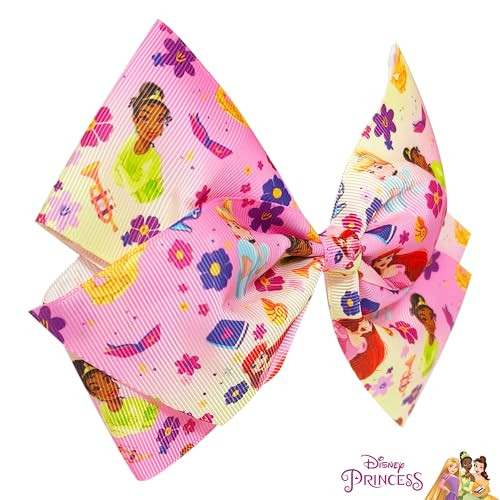 Luv Her Disney Princesses Single Hair Bow For Girls One Large Printed Hair Bow Featuring Your Favorite Disney Characters Alligator Clip Hair