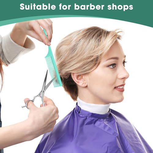 2Pcs Rat Tail Comb Parting Combs For Women Fine Tooth Parting Tip Carbon Fiber Root Teasing Anti Static Hair Comb For Styling Green Black