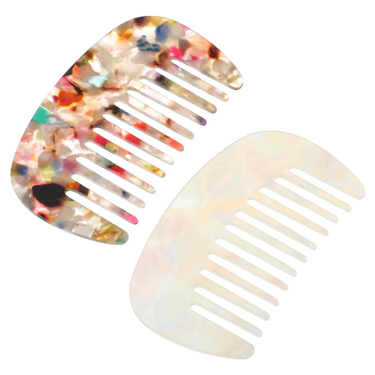 Yuxianlb Travel Comb Mini Detangling Combs For Women Wide Tooth Combs Hair Pocket Comb 2Pcs Anti Static Small Acetate Hair Detangler Brush