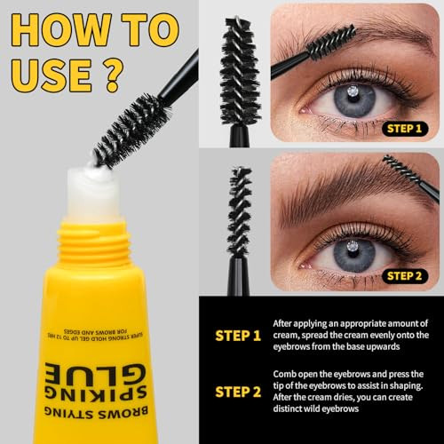 Brow Styling Spiking Glue Clear Eyebrow Setting Gel Brow Fix Gel For Long Lasting Hold Waterproof And Sweat Proof Brow Gel Flawless Natural