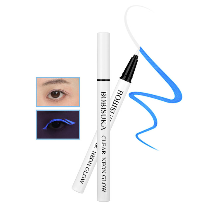 Bobisuka Clear Uv Neon Glow Eyeliner Pen Invisible Ink White Eye Liner Pen Waterproof Smudge Proof Graphic Liners Eye Makeup Kit For Rave