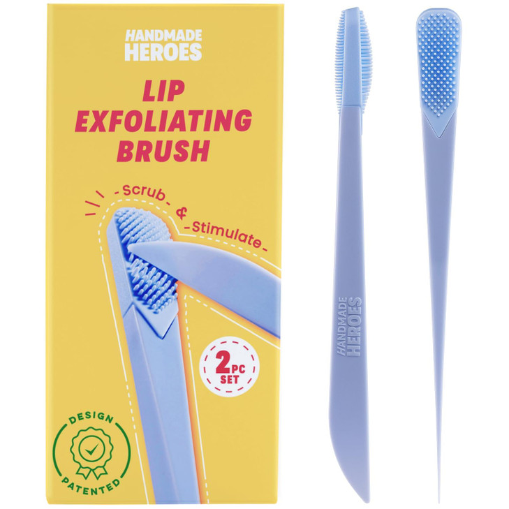 Handmade Heroes Lip Scrubber Reusable Lip Exfoliator Scrub Brush 2Pc