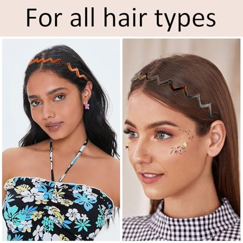 Didder 3Pcs Plastic Zig Zag Headbands For Women Trendy Zigzag Wavy Headband With Teeth Squiggly Spike Headband Spiky Claw Headbands For