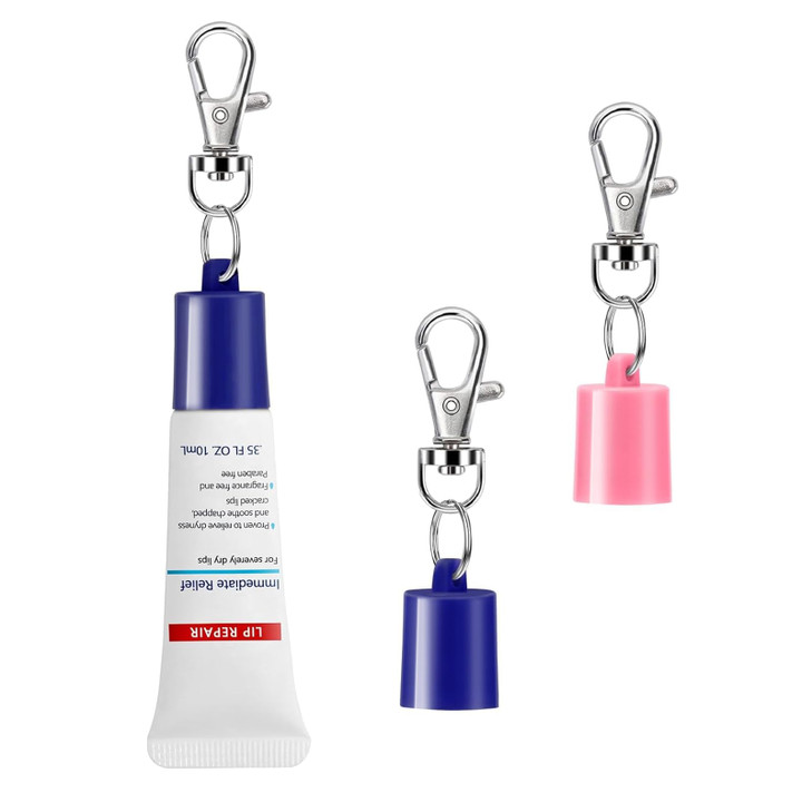 Keychain Cap Compatible With Aquaphor 0.35 Oz Lip Repair Portable Holder Keychain Cap Compatible With Aquaphor Lip Balm Blue Plus Pink