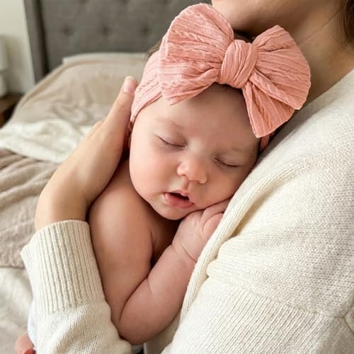 Dresyu Baby Bows Headbands Soft Stretchy Baby Girl Nylon Headband Soft Hair Bands Accessories For Newborn Infant Toddler Kids