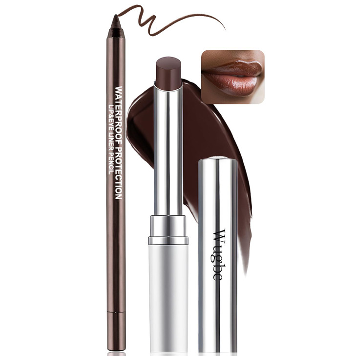 Wugbc Tinted Lip Balm Brown Lip Liner Set Hydrating Formula Black Lipstick For Women Matte Lip Liner And Lipstick Combo Natural Glossy