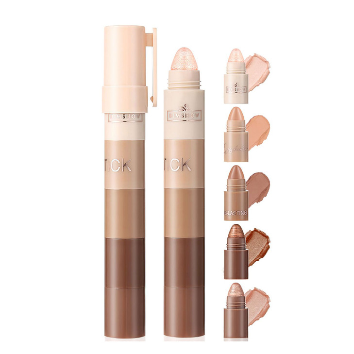 5 In 1 Eyeshadow Pencil Kit Lazy Eyeshadow Pen High Light Bare Makeup Lying Silkworm Pen Pearl Waterproof Eye Shadow Stick Cover Combination
