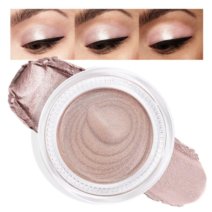 Feicuiyun Cream Glitter Light Champagne Shimmer Metallic Eyeshadow Palette Makeup For Mature Women Mini Instant Holographic Eyeshadow